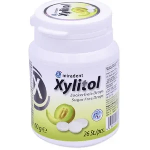 Miradent Xylitol Drops Melon – cukierki z ksylitolem bez cukru, 26 szt. / 60 g