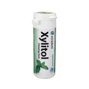 Miradent Xylitol Spearmint – guma z ksylitolem bez cukru, łagodna mięta, 30 szt.