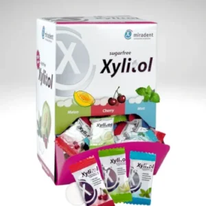 Miradent Xylitol Drops BOX – cukierki z ksylitolem bez cukru, MIX 3 smaków, 100 szt.
