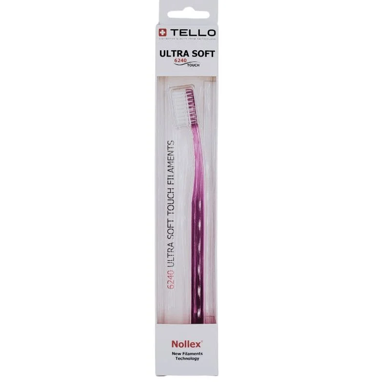 TELLO 6240 ULTRA SOFT Pink 1 szt - periodontologiczna szczoteczka do mycia zębów z bardzo gęstym włosiem