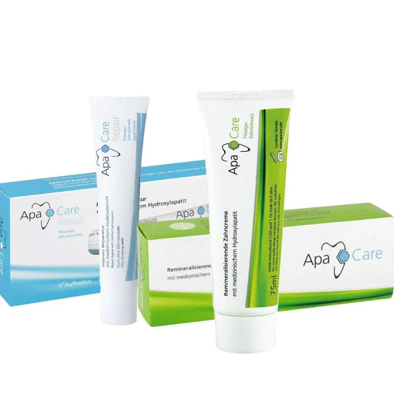 ApaCare Zestaw Mocne Szkliwo i Odbudowa 105ml - pasta i krem intensywnie remineralizujący