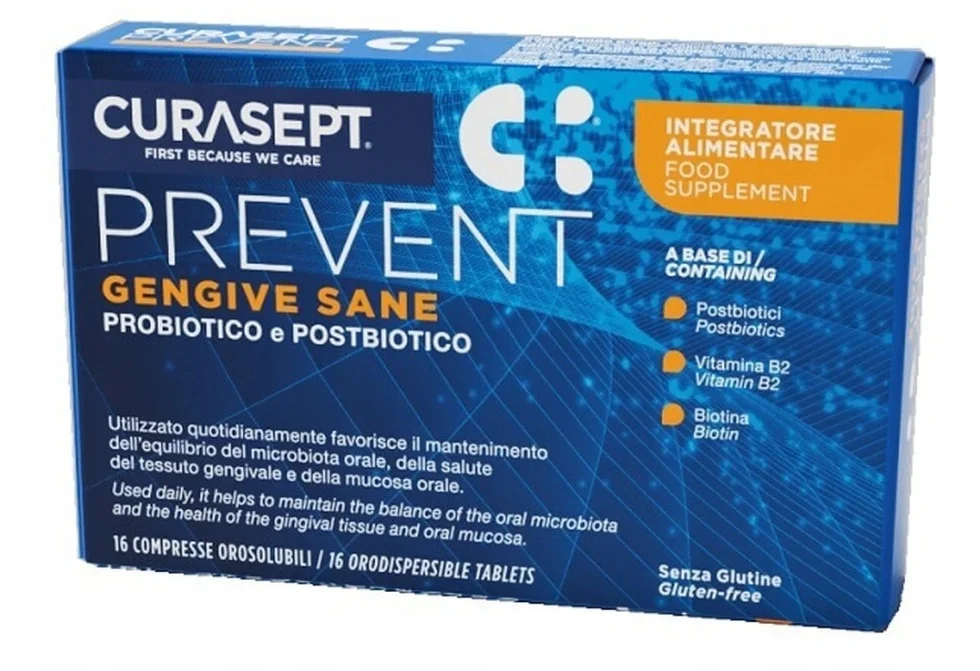 Curasept Prevent Gengive Sane 16 tabletek – probiotyk do jamy ustnej