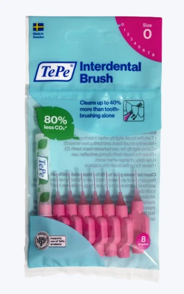 TePe Original Szczoteczki Międzyzębowe z Bioplastiku 0,4 mm Różowe – 8 szt.