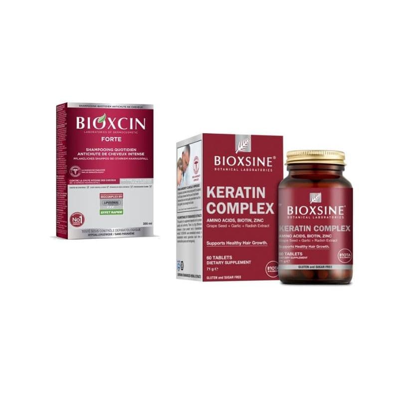 Bioxsine SET - suplement diety Keratin Complex + szampon Bioxcin Forte