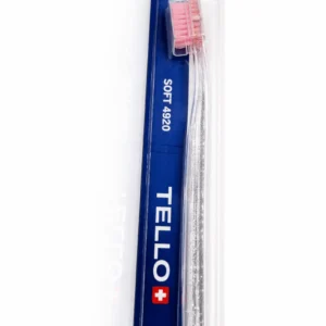 TELLO 4920 Soft Dark Pink 1 szt - periodontologiczna szczoteczka do mycia zębów z bardzo gęstym włosiem