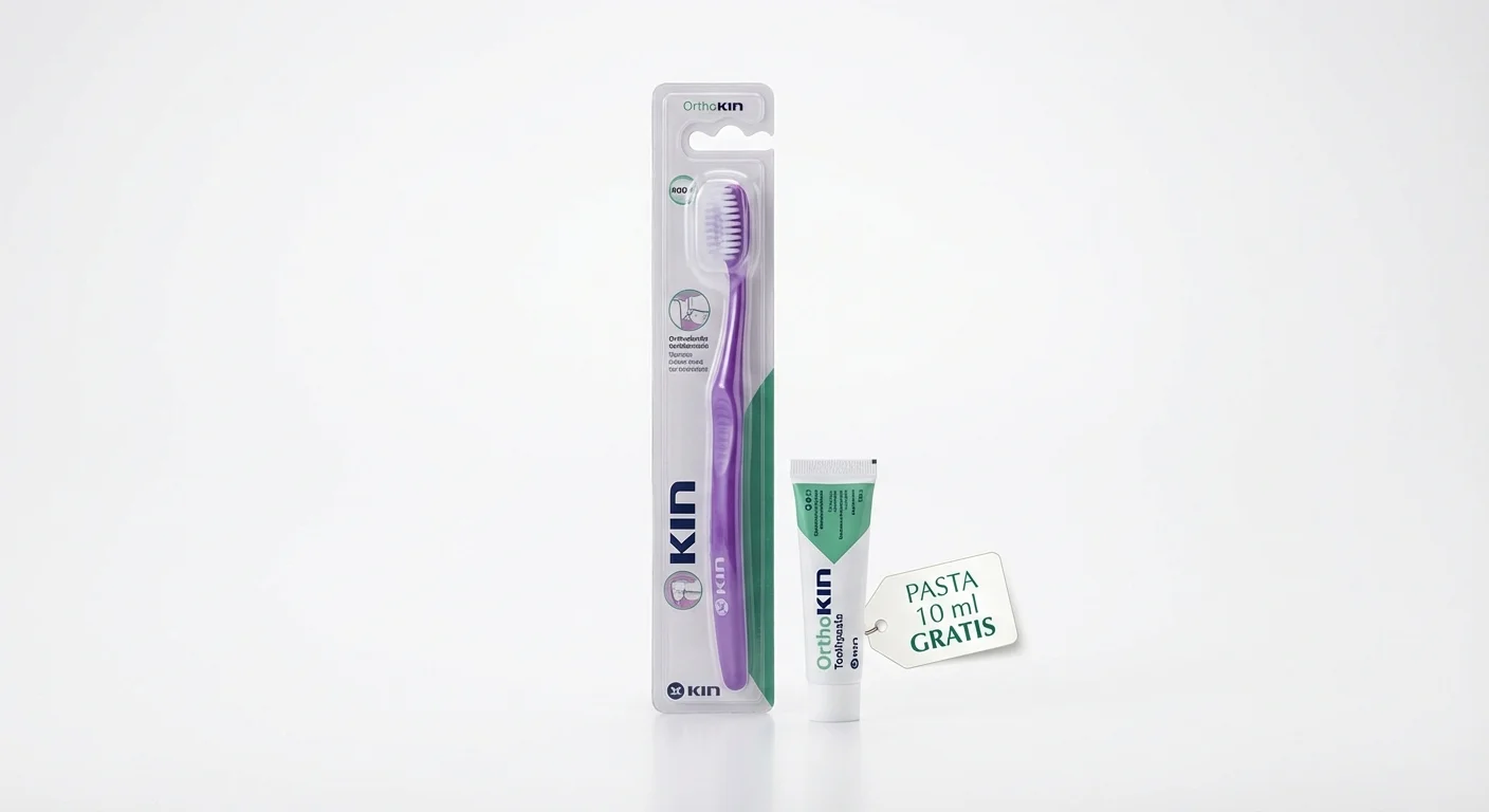 KIN Orthokin szczoteczka do mycia zębów z aparatem ortodontycznym + ortodontyczna pasta do mycia zębów 10ml GRATIS