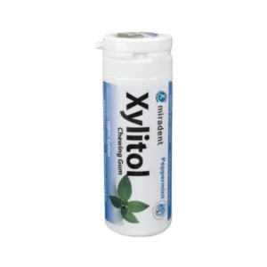 Miradent Xylitol Peppermint – guma z ksylitolem bez cukru, mocna mięta, 30 szt.