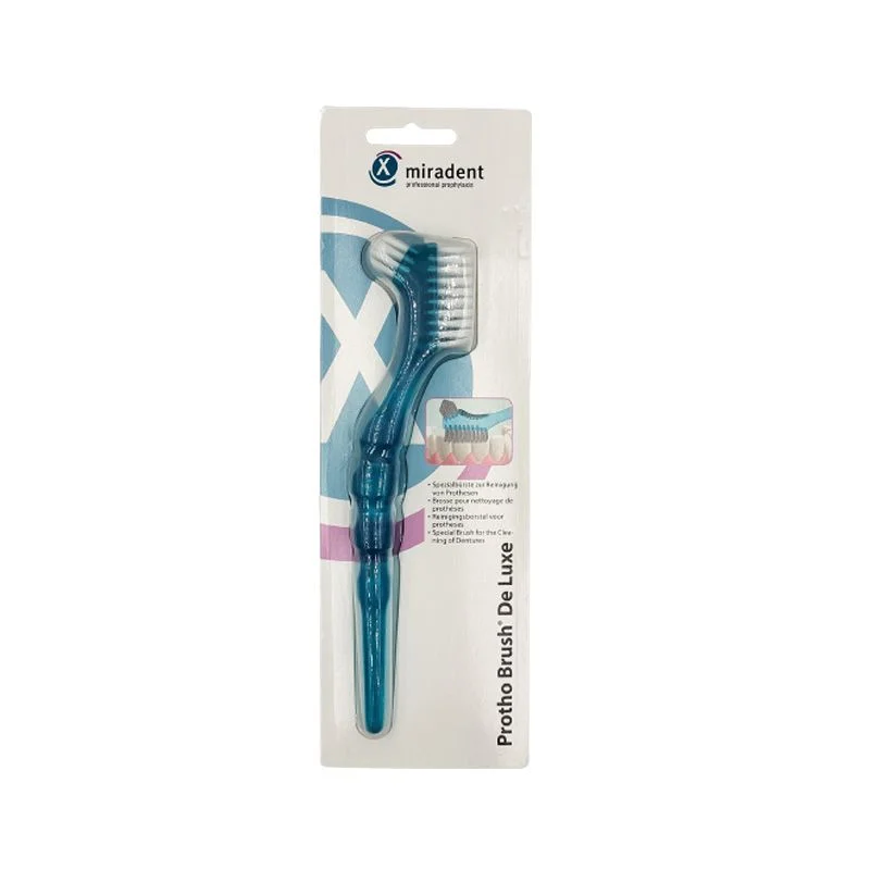 MIRADENT Protho Brush De Luxe - szczotka do czyszczenia protez, niebieska