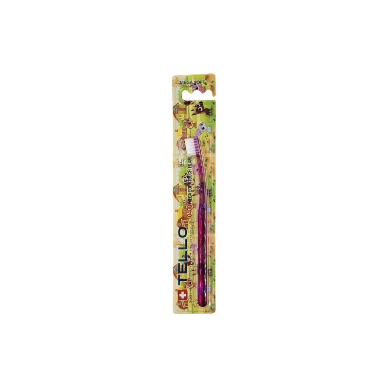 TELLO KIDS 10400 Pink 1 szt - ultra delikatna szczoteczka do mycia zębów mlecznych do 6 roku życia