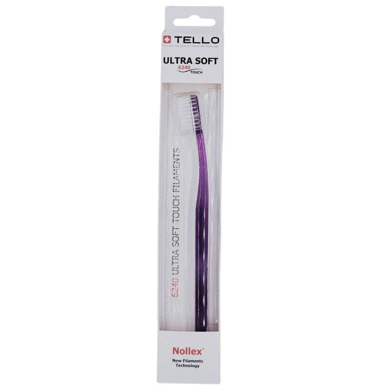 TELLO 6240 ULTRA SOFT Purple 1 szt - periodontologiczna szczoteczka do mycia zębów z bardzo gęstym włosiem