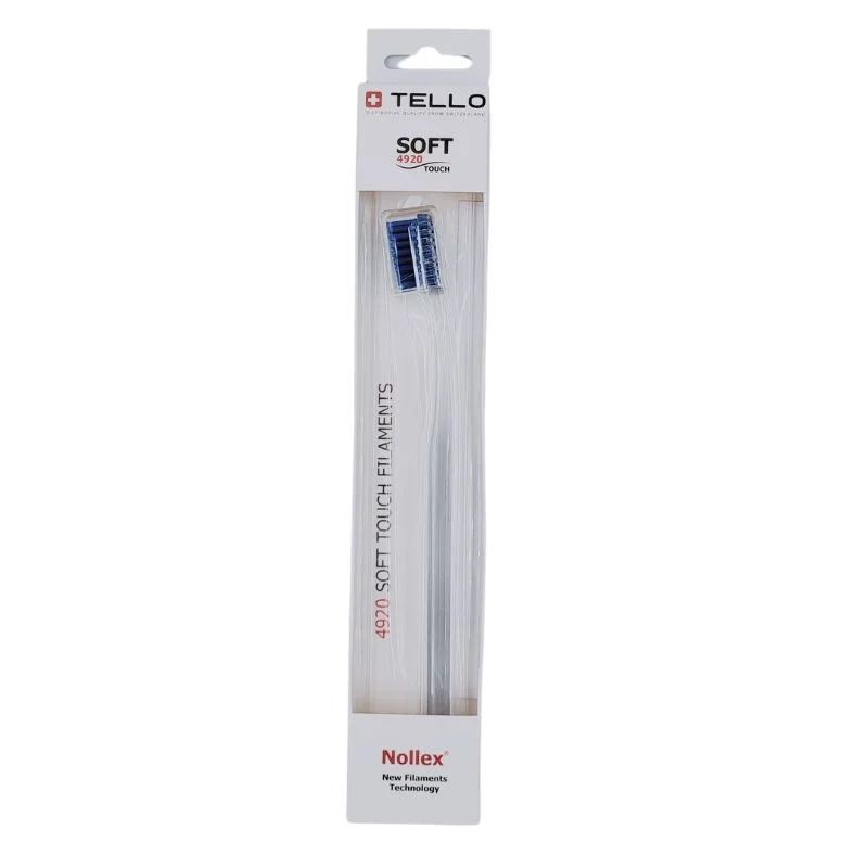 TELLO 4920 Soft Dark Blue 1 szt - periodontologiczna szczoteczka do mycia zębów z bardzo gęstym włosiem