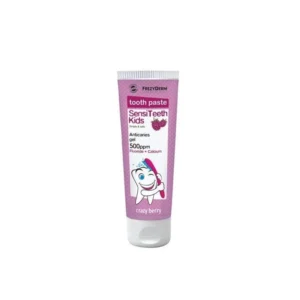 FrezyDERM Sensiteeth 50 ml - ochronna pasta dla dzieci od 3 do 6 roku życia z wapniem i fluorem, smak jagodowy