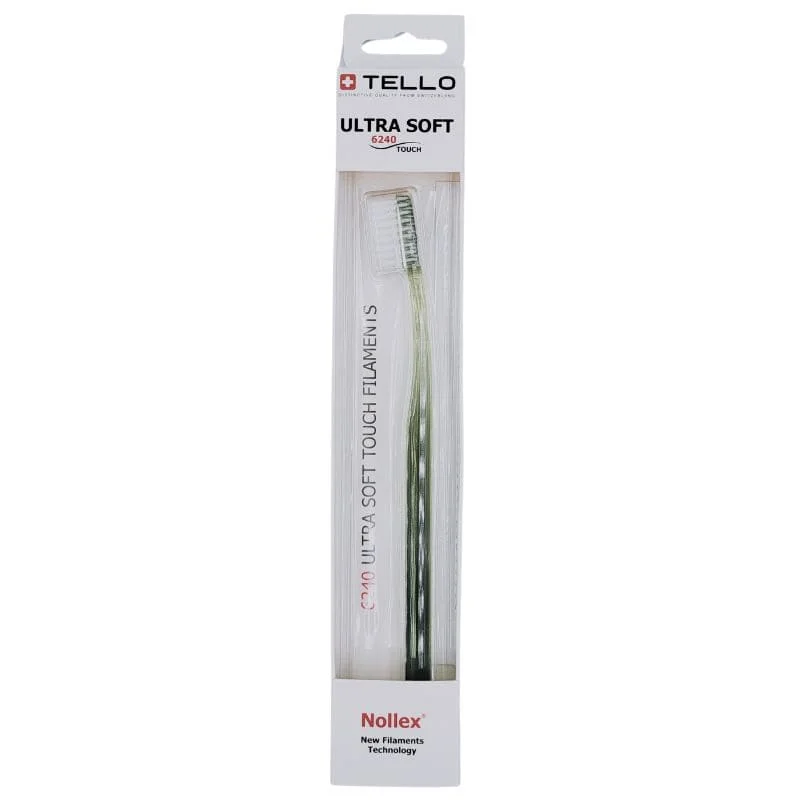 TELLO 6240 ULTRA SOFT Green 1 szt - periodontologiczna szczoteczka do mycia zębów z bardzo gęstym włosiem