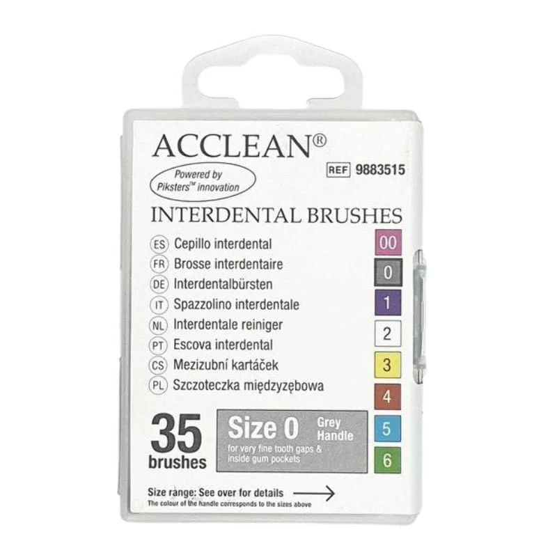 ACCLEAN Interdental 0 - szczoteczki międzyzębowe VERY SMALL 0.36, szare 35 szt