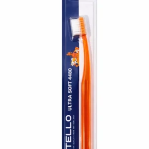 TELLO 4480 Junior Orange 1 szt - bardzo gęsta delikatna szczoteczka do mycia zębów dla dzieci 7-12 lat