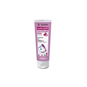 FrezyDERM Sensiteeth 50 ml - ochronna pasta dla dzieci od 6 roku życia z wapniem i fluorem, smak truskawkowy