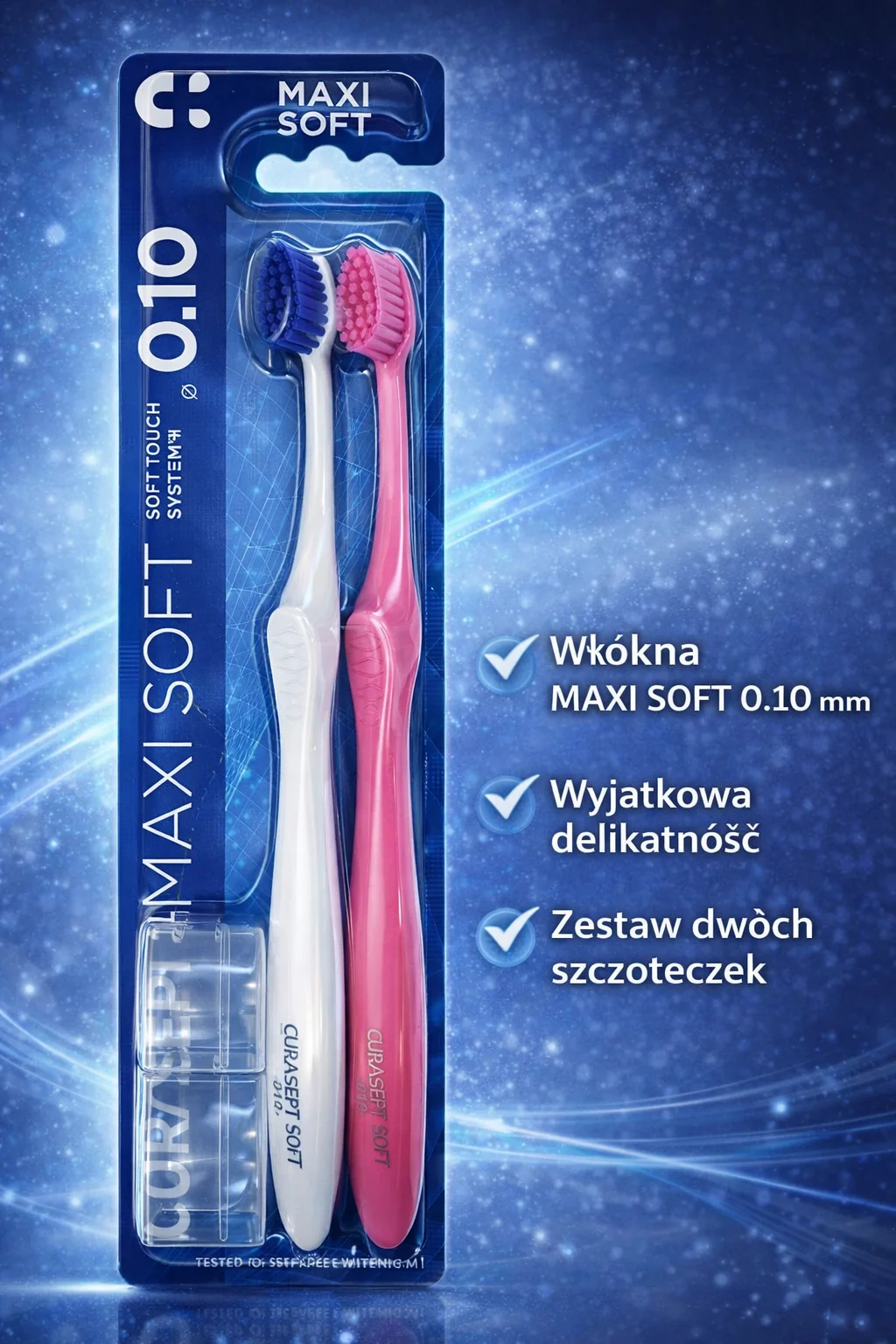 CURASEPT 0.10 MAXI SOFT 2szt. - szczoteczki do zębów z bardzo miękkim włosiem