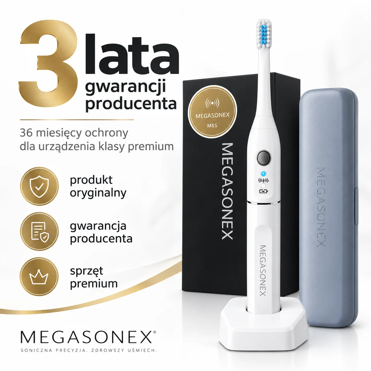 MEGASONEX M8S - ultradźwiękowa szczoteczka do mycia zębów najnowszej generacji - obrazek 7