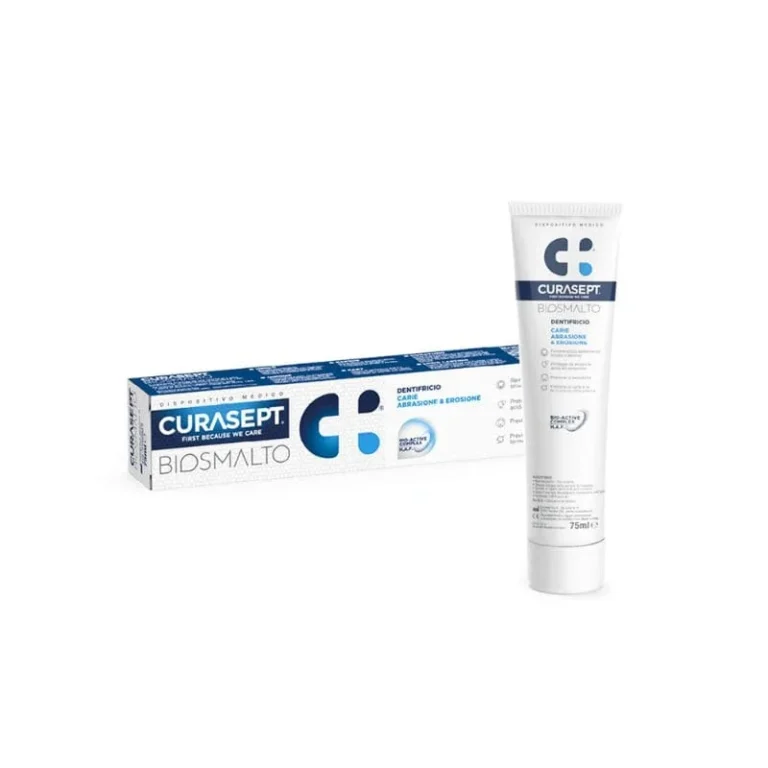 CURASEPT BIOSMALTO PROTECTION Próchnica, Abrazja i Erozja - remineralizująca pasta do intensywnej profilaktyki szkliwa zębów, 75 ml