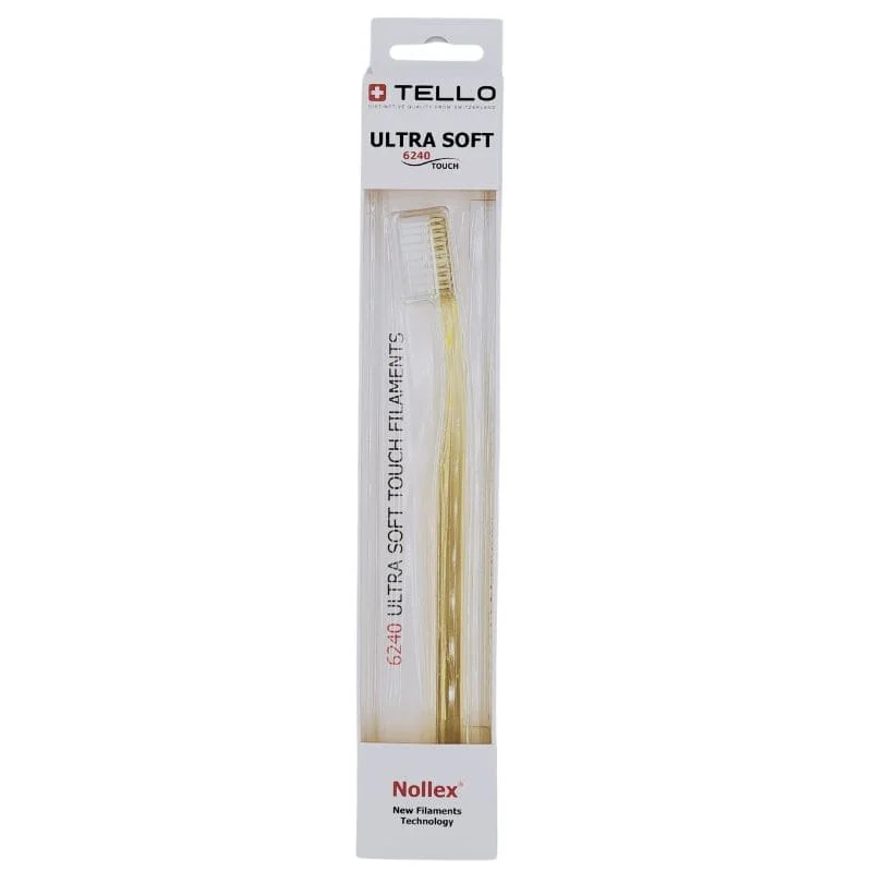 TELLO 6240 ULTRA SOFT Yellow 1 szt - periodontologiczna szczoteczka do mycia zębów z bardzo gęstym włosiem