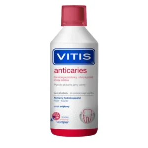 VITIS Anticaries 500 ml - remineralizujący płyn do płukania jamy ustnej do odbudowy szkliwa z hydroksyapatytem wapnia