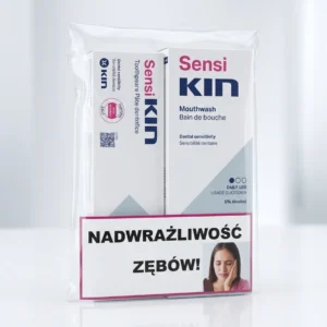 Zestaw SensiKIN remineralizujący płyn do płukania jamy ustnej na nadwrażliwość zębów 250ml + pasta SensiKIN 75ml