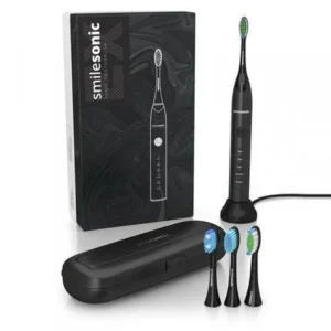 SmileSonic EX Black – szczoteczka soniczna 96 000 ruchów, 4 końcówki