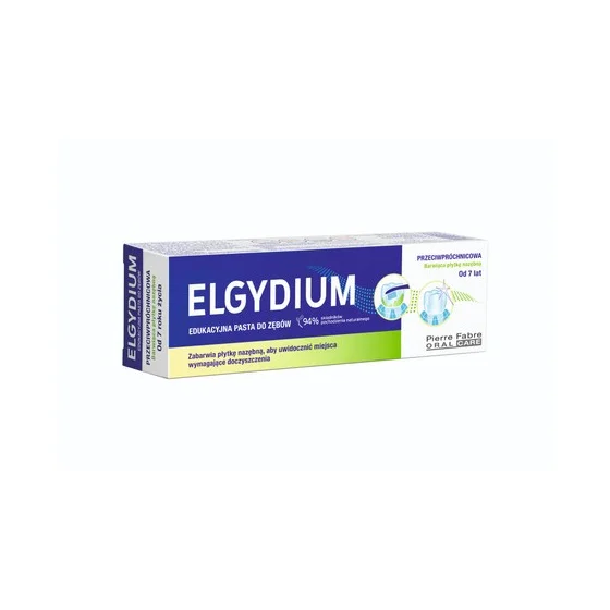 Elgydium Edukacyjna pasta do zębów barwiąca płytkę nazębną 50 ml