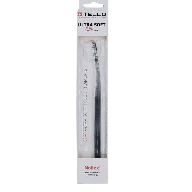 TELLO 6240 ULTRA SOFT Black 1 szt - periodontologiczna szczoteczka do mycia zębów z bardzo gęstym włosiem