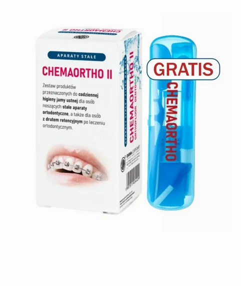 CHEMAORTHO II zestaw: żel, płukanka Orthofluor + zestaw podróżny GRATIS