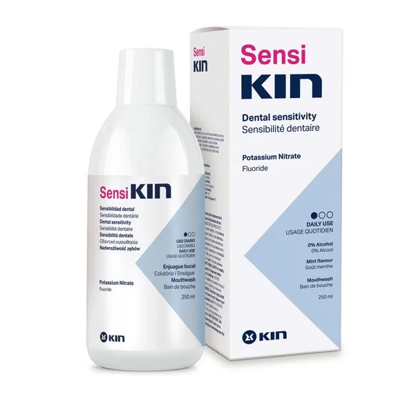 SensiKIN remineralizujący płyn do płukania jamy ustnej na nadwrażliwość zębów i przeczulicę zębiny, 250 ml