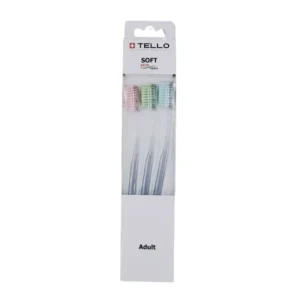TELLO 4920 TRIO Soft miękka szczoteczka do mycia zębów z bardzo gęstym włosiem - 3 szt kolorowe