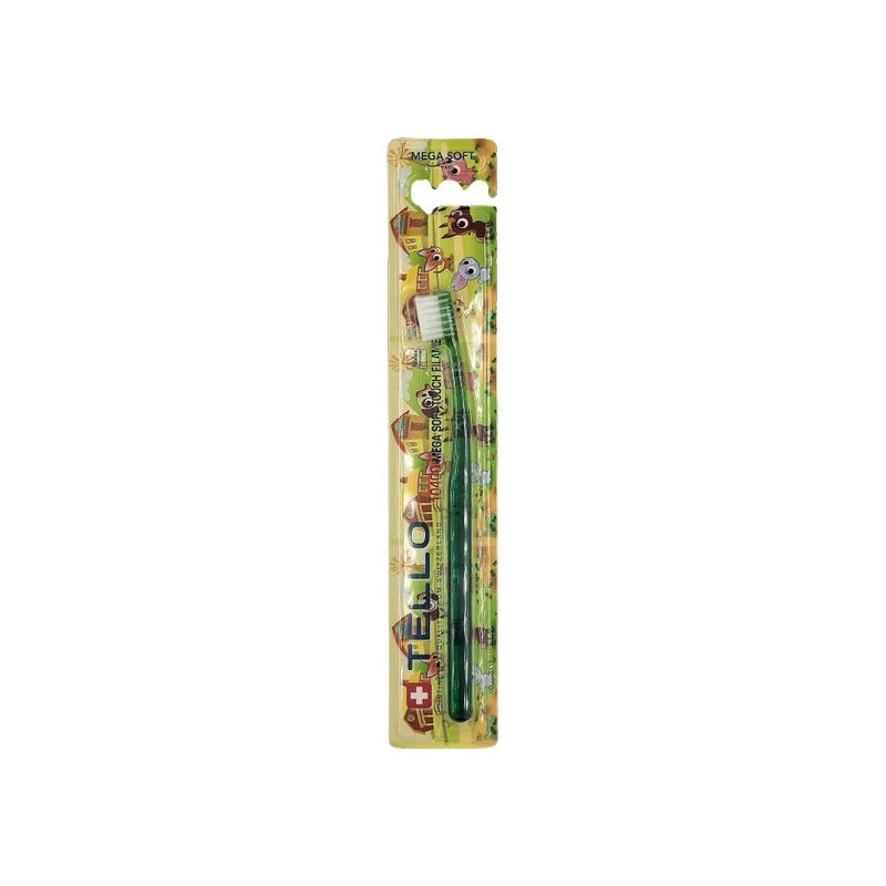 TELLO KIDS 10400 Green 1 szt - ultra delikatna szczoteczka do mycia zębów mlecznych do 6 roku życia