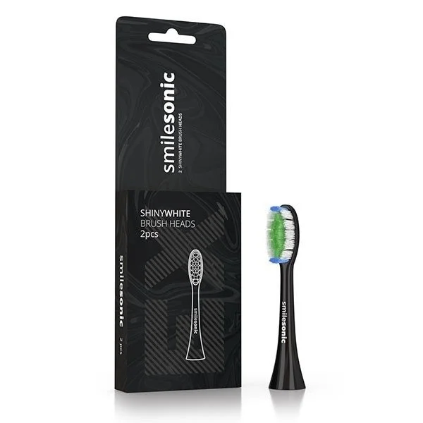 Smilesonic ShinyWhite Black 2 szt - wybielające końcówki do szczoteczki sonicznej, czarne