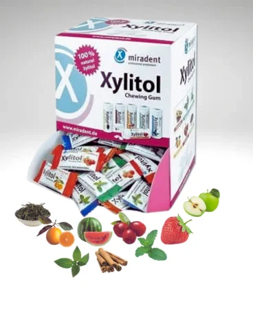 Miradent Xylitol MIX – 10 saszetek × 2 gumy z ksylitolem, mix smaków