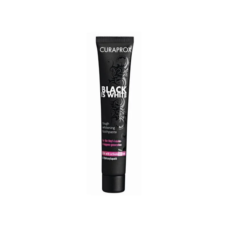 Curaprox BLACK-is-WHITE 90 ml - czarna pasta wybielająca do zębów z aktywnym węglem
