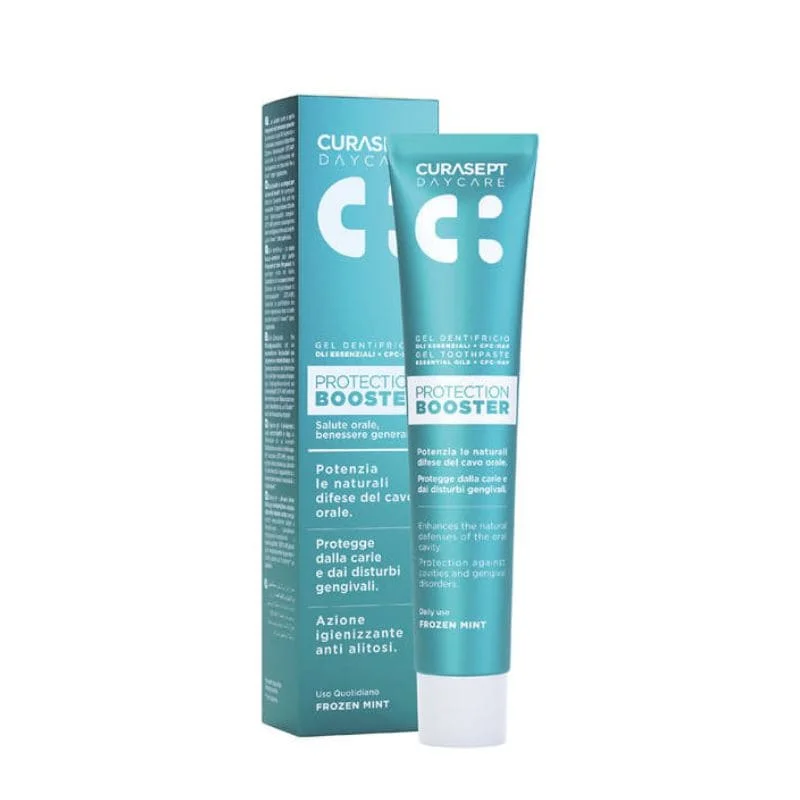 Curasept Daycare Protection Booster Frozen Mint 75 ml - ochronna pasta do mycia zębów z CPC-HAP, smak mroźnej mięty