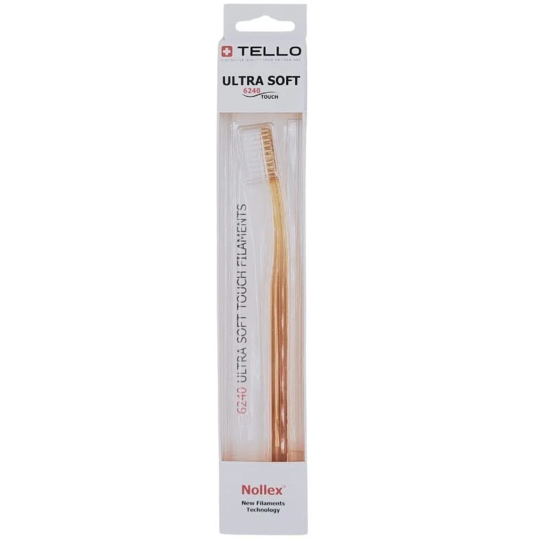 TELLO 6240 ULTRA SOFT Orange 1 szt - periodontologiczna szczoteczka do mycia zębów z bardzo gęstym włosiem