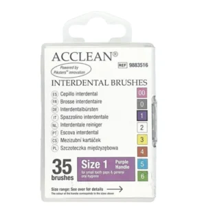 ACCLEAN Interdental 1 - szczoteczki międzyzębowe SMALL 0.45, fiolet, 35 szt