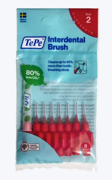 TePe Original Szczoteczki Międzyzębowe z Bioplastiku 0,5 mm Czerwone – 8 szt.