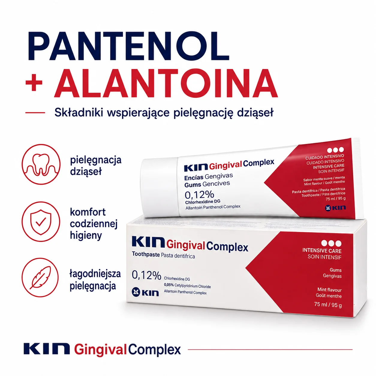 KIN Gingival Complex 75 ml – pasta z chlorheksydyną 0,12% i CPC 0,05% na dziąsła - obrazek 7