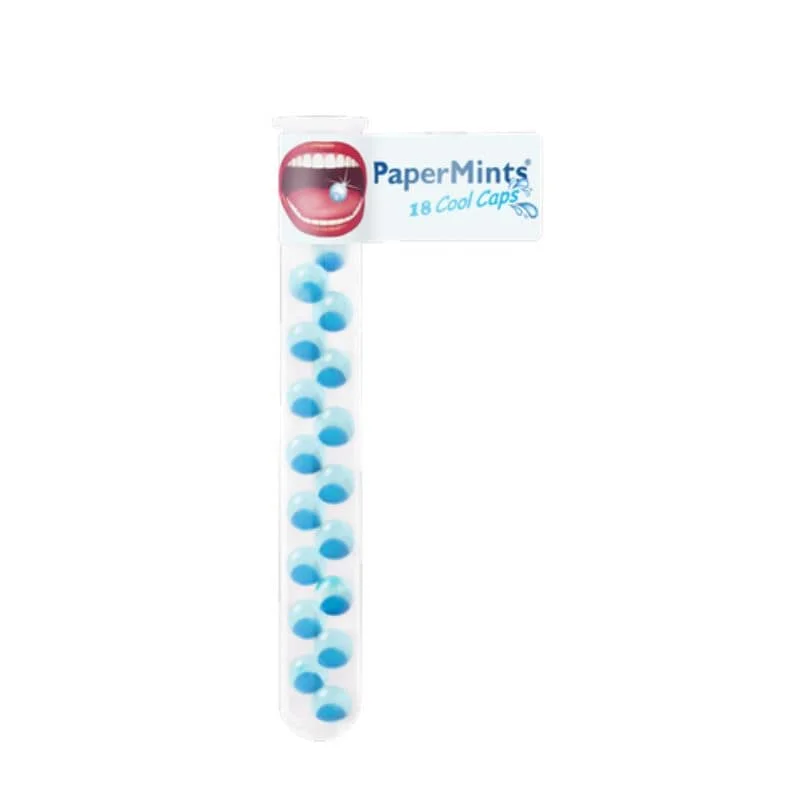 PaperMints Cool Caps 18 szt - błyskawicznie odświeżające kapsułki przeciw nieświeżemu zapachowi z ust