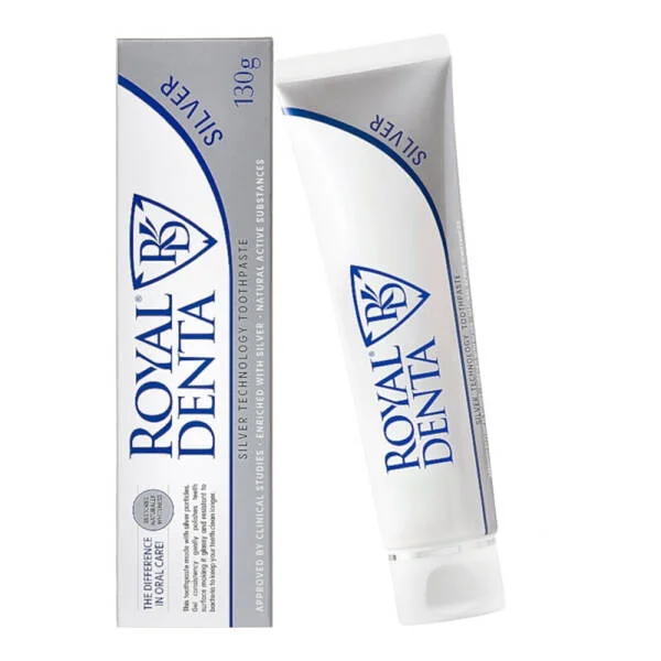 ROYAL DENTA SILVER 130g - pasta do zębów z cząsteczkami srebra o działaniu wybielającym i antybakteryjnym