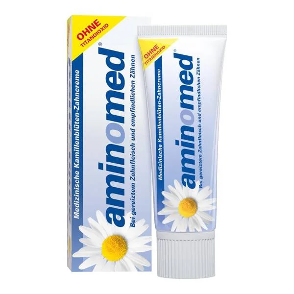 AMINOMED pasta 75ml - rumiankowo - fluorkowa pasta do pielęgnacji jamy ustnej na stany zapalne dziąseł