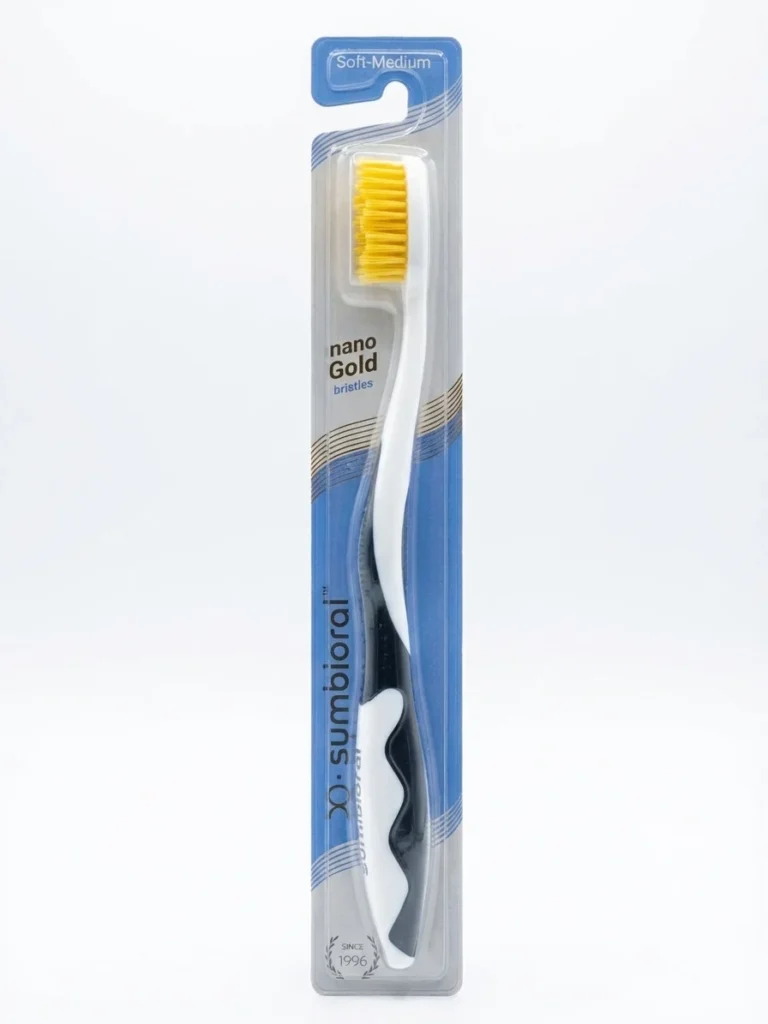 Symbioral NanoGold Deep Navy – złota szczoteczka do zębów z włóknami PBT i nanozłotem