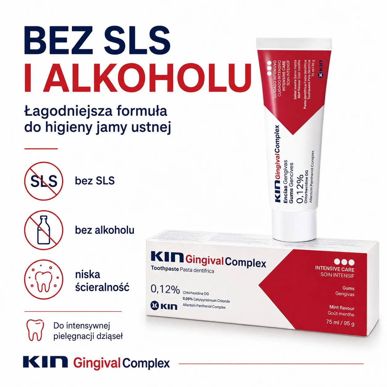 KIN Gingival Complex 75 ml – pasta z chlorheksydyną 0,12% i CPC 0,05% na dziąsła - obrazek 6