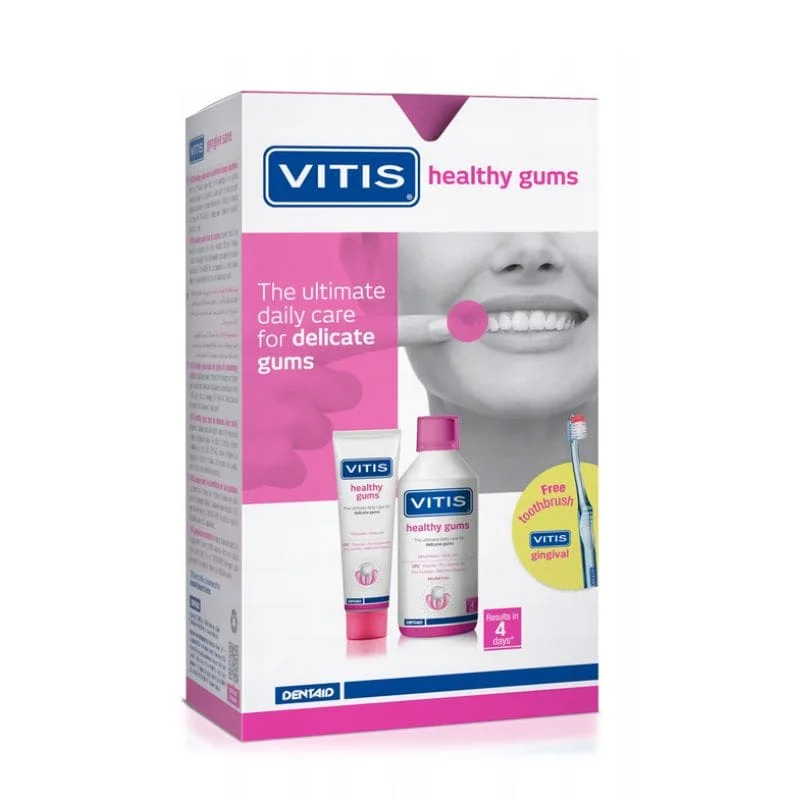 VITIS Gingival Healthy Gums NEW BIG Set- zestaw przeciw paradontozie, krwawieniu dziąseł i kamieniowi nazębnemu