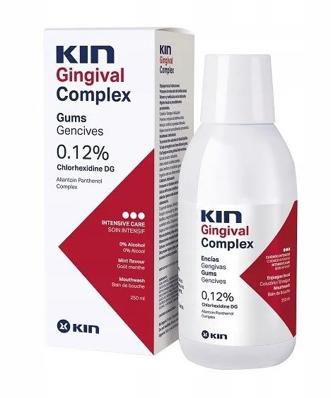Kin Gingival Complex, płyn do płukania jamy ustnej z chlorheksydyną, 250 ml