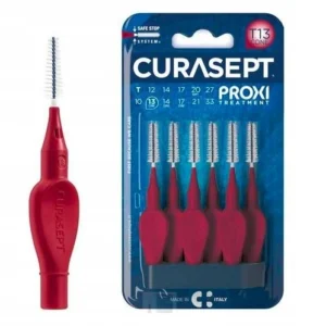 Curasept Proxi Treatment T13 1,3 mm bordowe – szczoteczki międzyzębowe stożkowe, 6 szt.