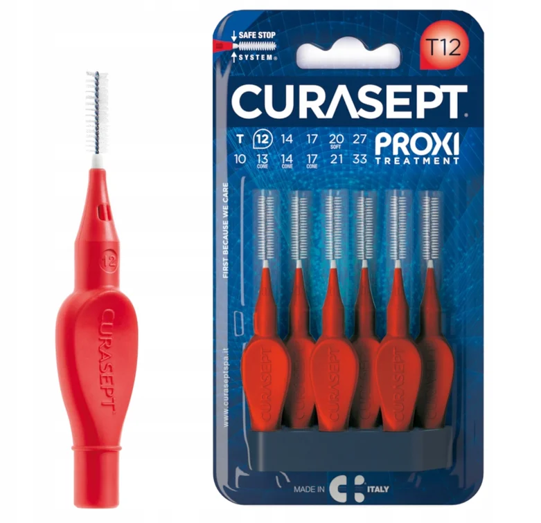 Curasept Proxi Treatment T12 1,2 mm – czerwone szczoteczki międzyzębowe, 6 szt.